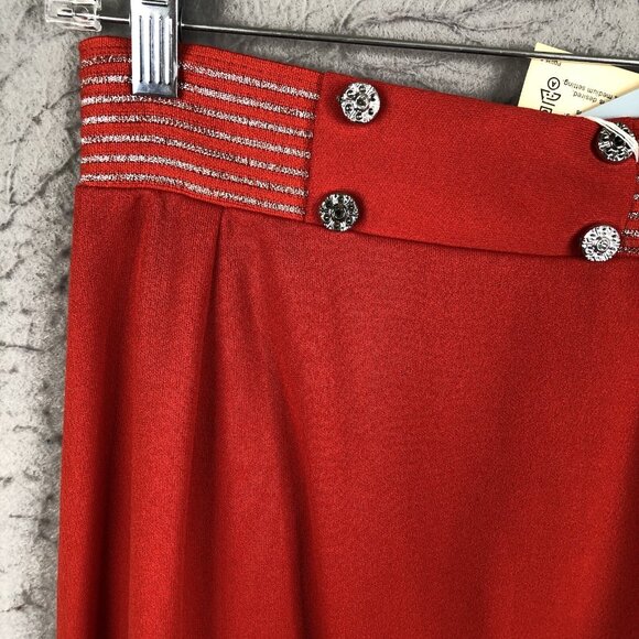 Vintage Celanese Maxi Skirt Women 14 Retro Polyester 70s Sailor Preppy Old Money - Picture 11 of 16